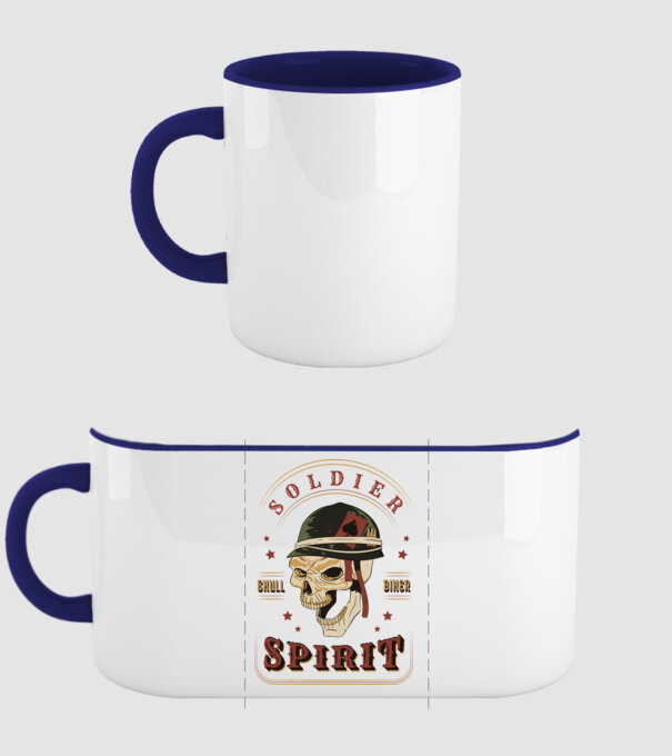 Soldat Craniu model albastru închis pe tricou