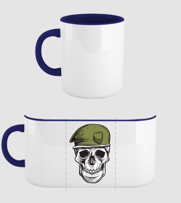 Craniu Soldat model albastru închis pe tricou
