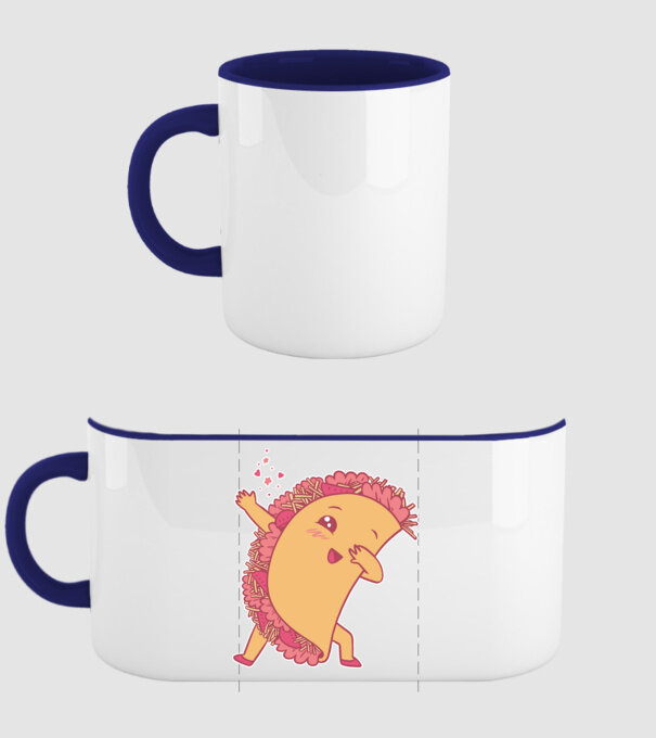 Kawaii Taco DAB model albastru închis pe tricou