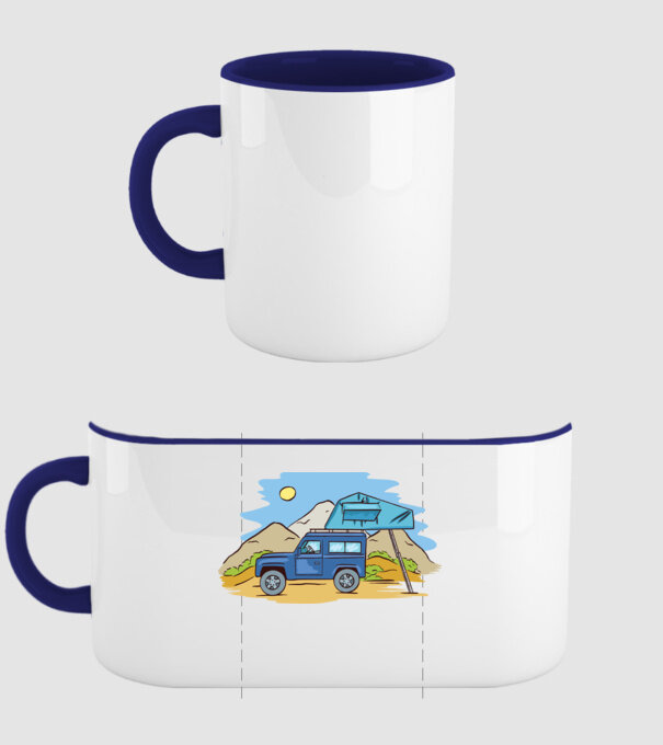 Mașină de camping model albastru închis pe tricou