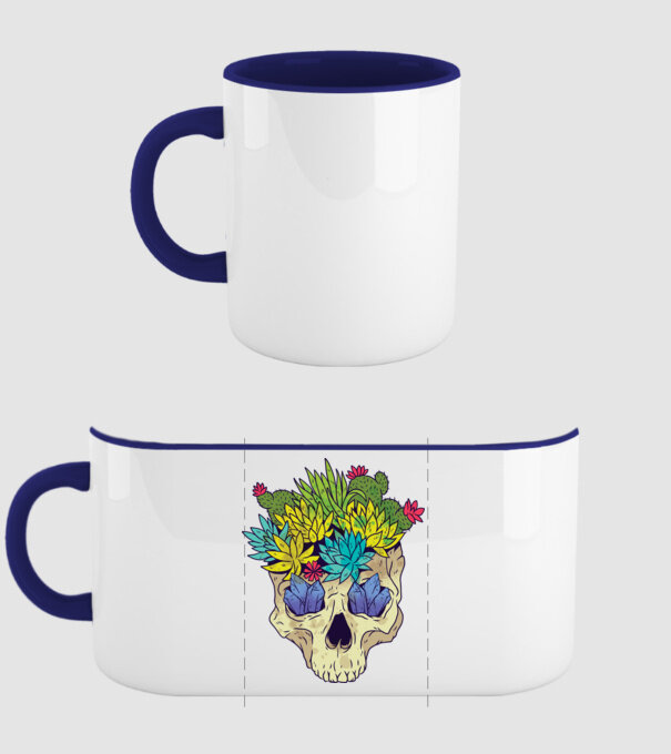 Craniu Cactuși model albastru închis pe tricou