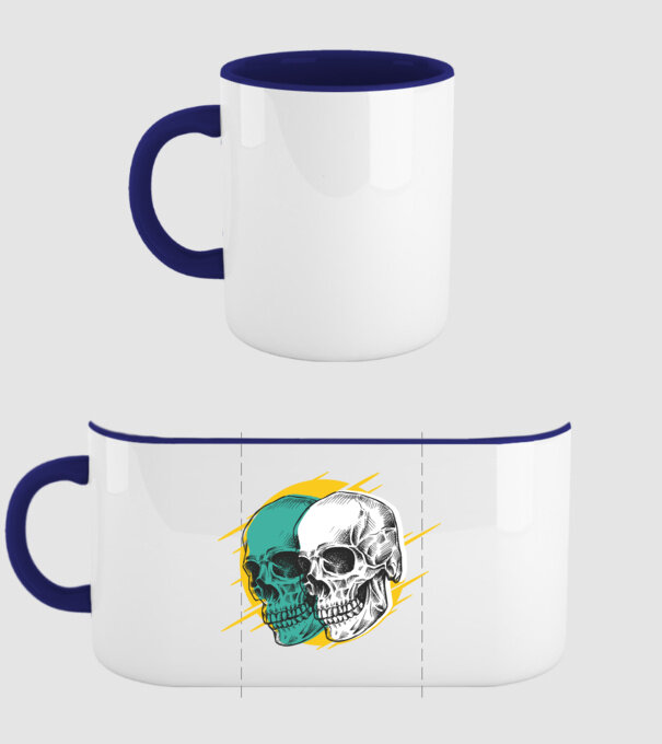 Cranii model albastru închis pe tricou