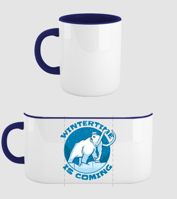 Vine Iarna Mamut model albastru închis pe tricou
