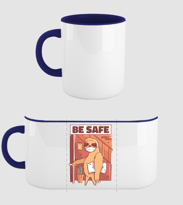 Leneș Be Safe model albastru închis pe tricou