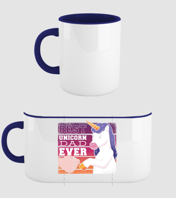 Cel mai bun Tată Unicorn model albastru închis pe tricou