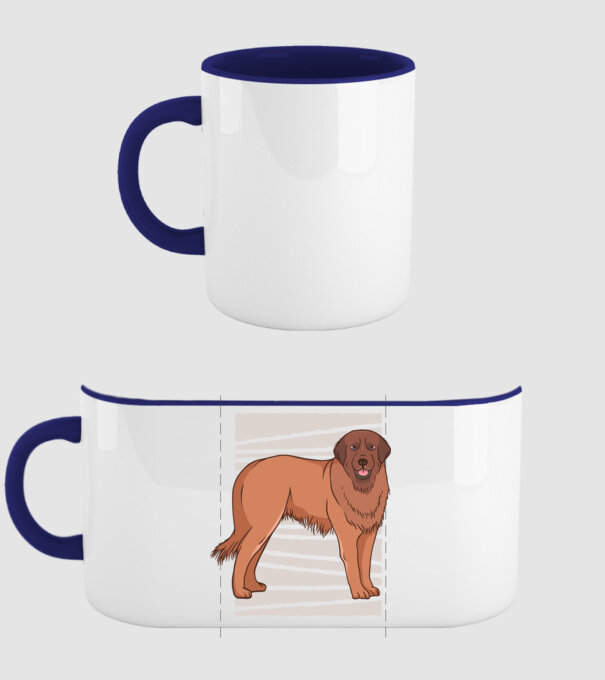 Câine ciobănesc Leonberg model albastru închis pe tricou
