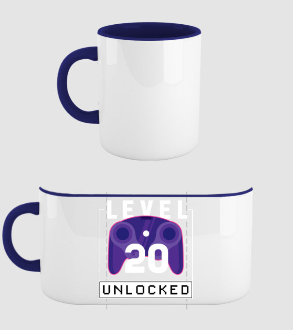 Level 20 Unlocked Gamer Birthday model albastru închis pe tricou