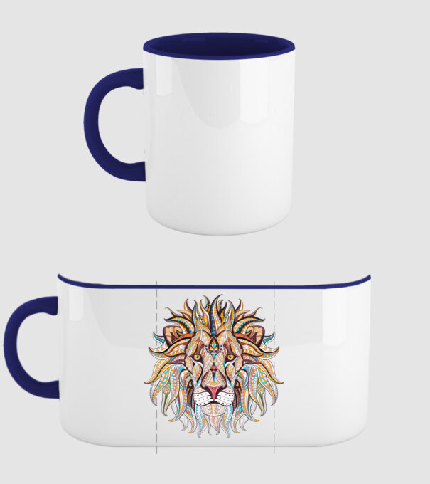 lion octopus model albastru închis pe tricou