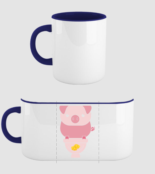 Little Pig model albastru închis pe tricou