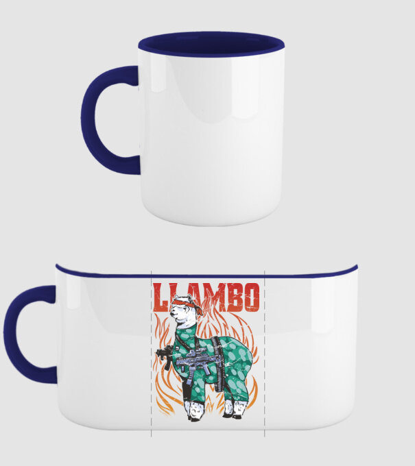 Llambo Lama model albastru închis pe tricou