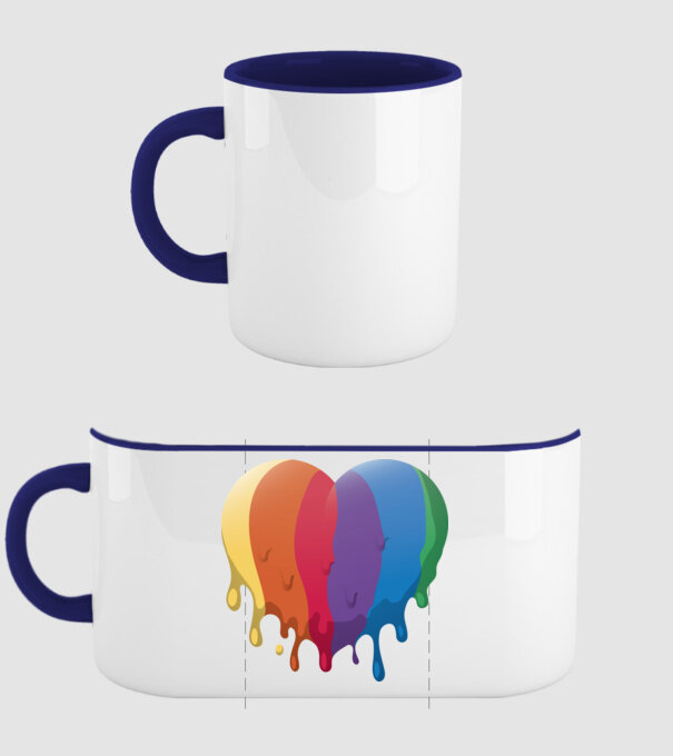LGBTQ Inimă model albastru închis pe tricou
