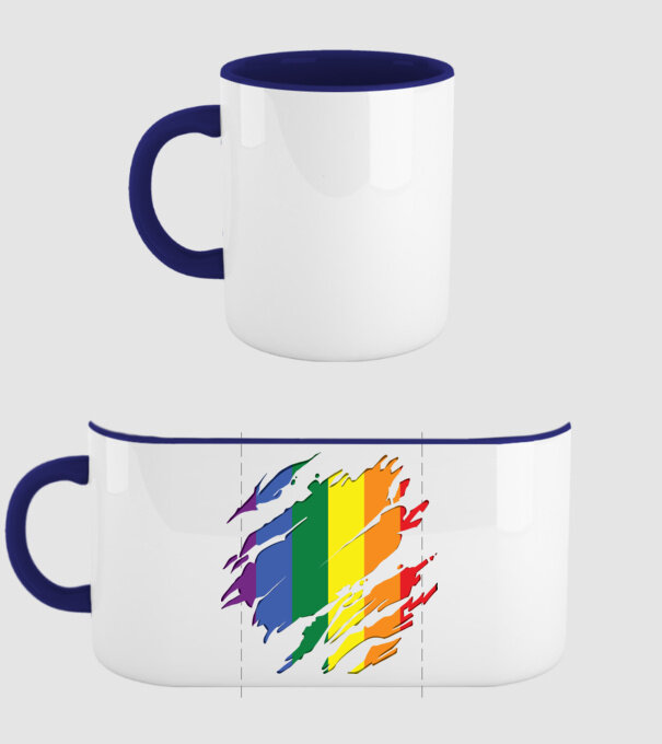 Steag LGBTQ model albastru închis pe tricou