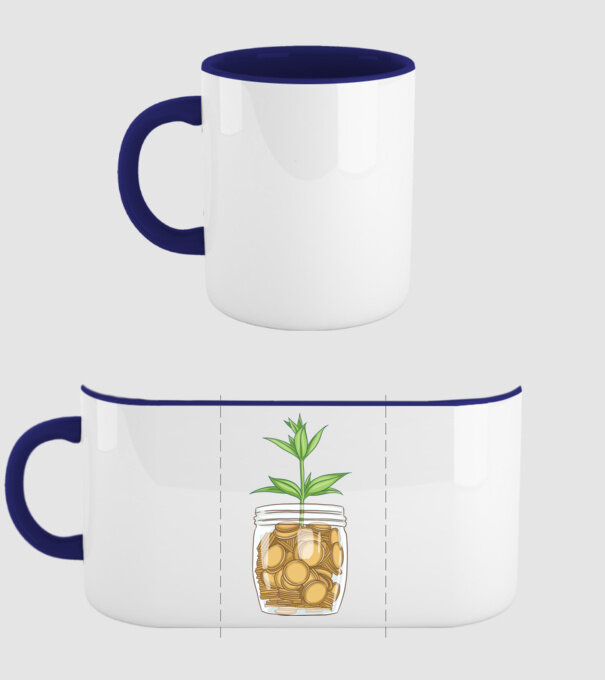 Plantă pușculiță porcușor model albastru închis pe tricou