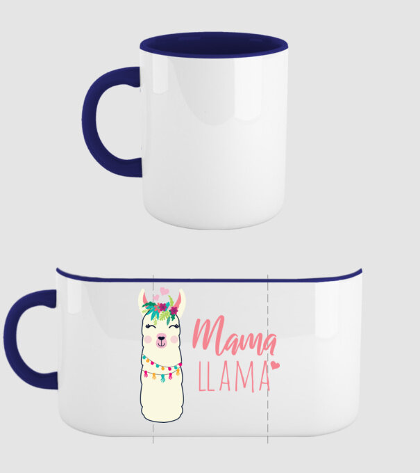 Mama Llama model albastru închis pe tricou