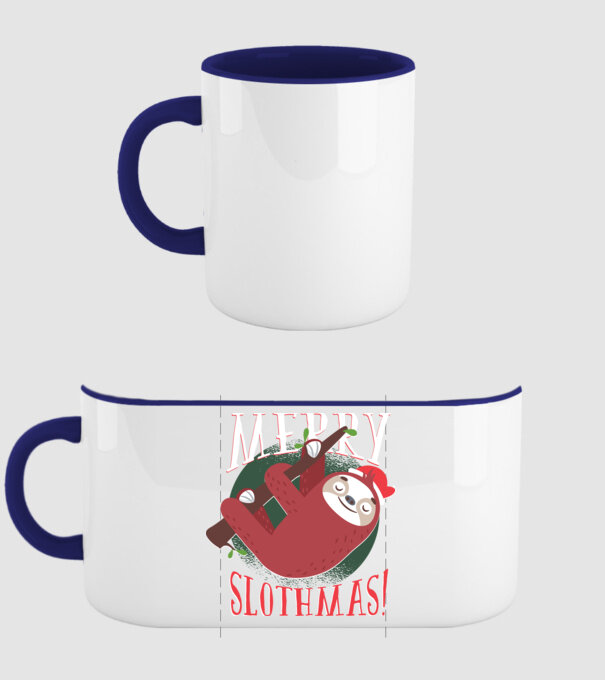 Merry Slothmas Crăciun cu Leneș model albastru închis pe tricou