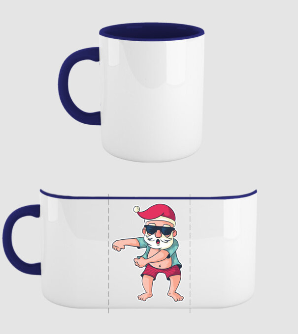 Moș Crăciun dans Floss DAB model albastru închis pe tricou
