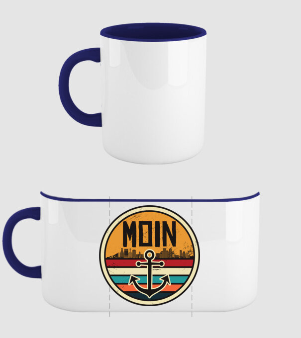 Ancoră Moin model albastru închis pe tricou