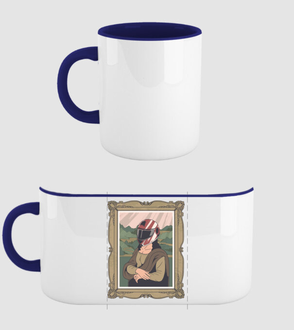 Mona Lisa Concurent model albastru închis pe tricou