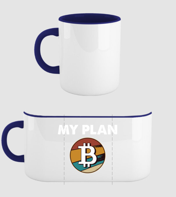 My plan B - Bitcoin model albastru închis pe tricou