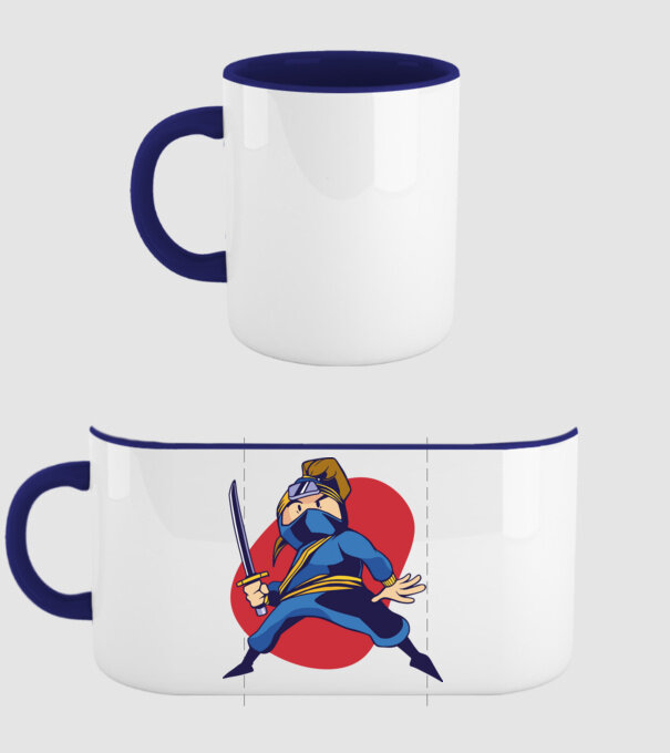 Copil Ninja model albastru închis pe tricou