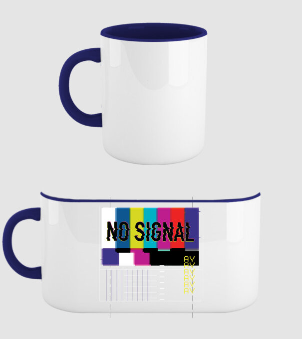 No Signal TV Eroare de transmisie model albastru închis pe tricou