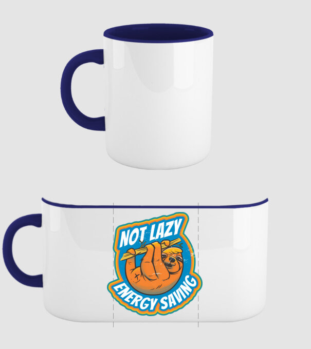 Not Lazy, Energy Saving - Leneș model albastru închis pe tricou