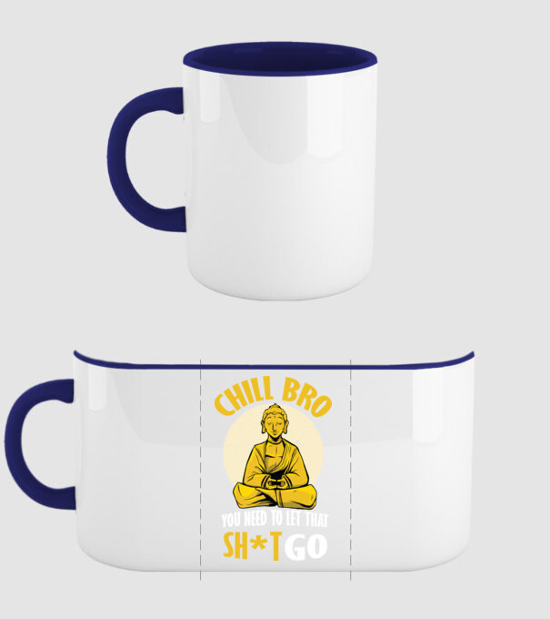 Calmează-te, lasă acel rahat Buddha model albastru închis pe tricou