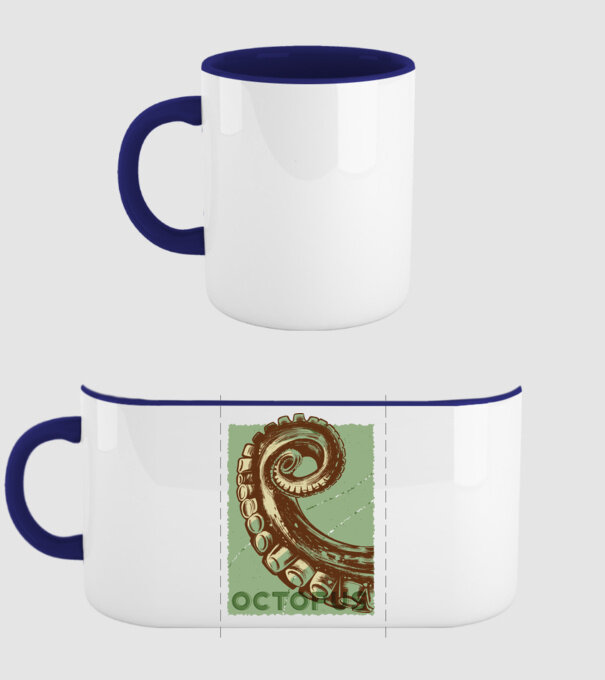 Caracatiță Octopus model albastru închis pe tricou