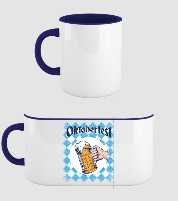 Tricou cu bere Oktoberfest model albastru închis pe tricou