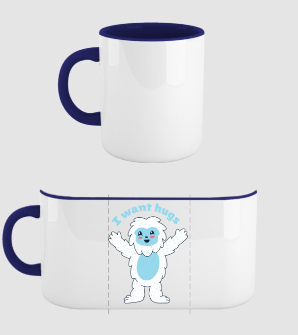 Vreau o îmbrățișare Yeti drăguț model albastru închis pe tricou