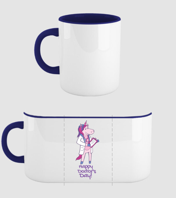 Medic Unicorn model albastru închis pe tricou