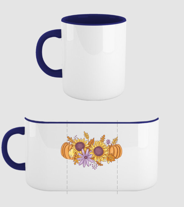 Scena de toamnă Halloween model albastru închis pe tricou