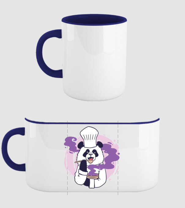 Panda Chef model albastru închis pe tricou