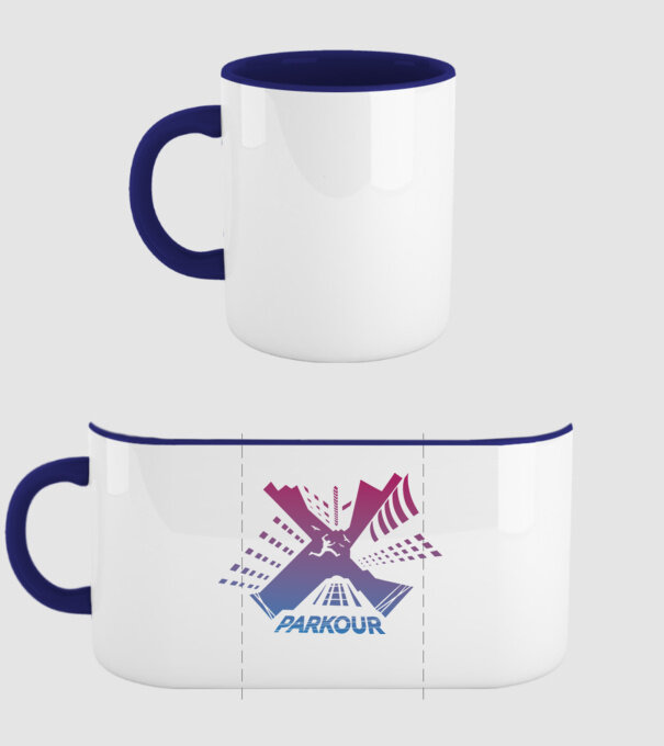 Parkour model albastru închis pe tricou