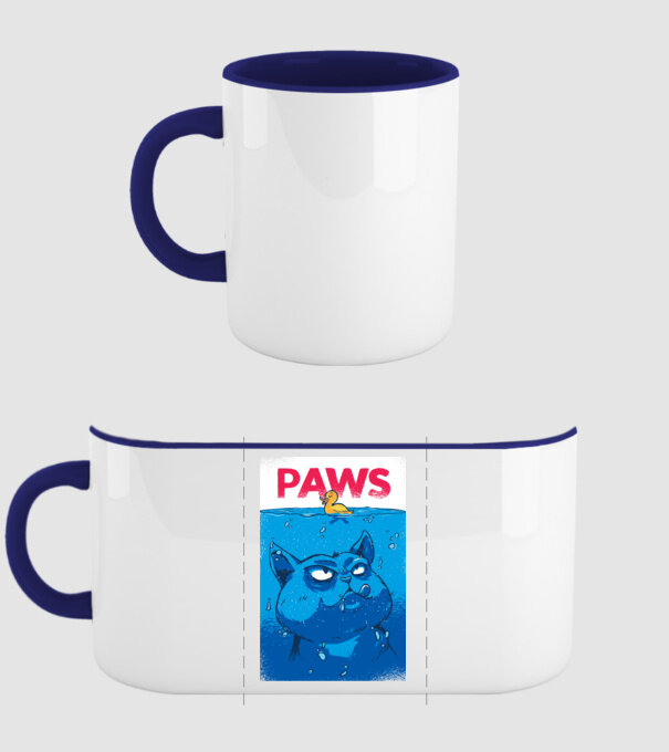 Paws Pisică la atac model albastru închis pe tricou