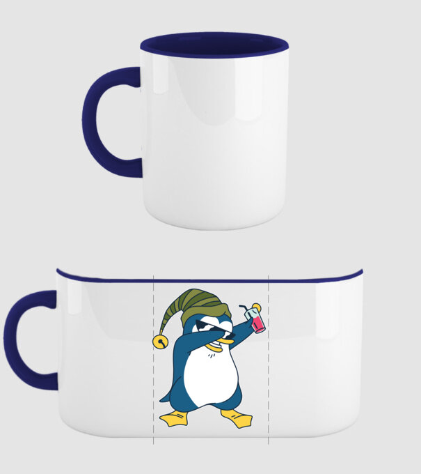 Pinguin DAB model albastru închis pe tricou