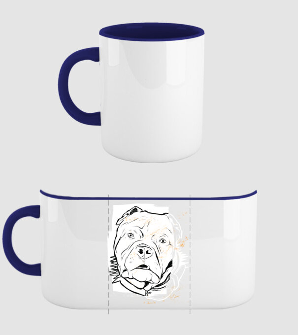 Cap Pitbull model albastru închis pe tricou