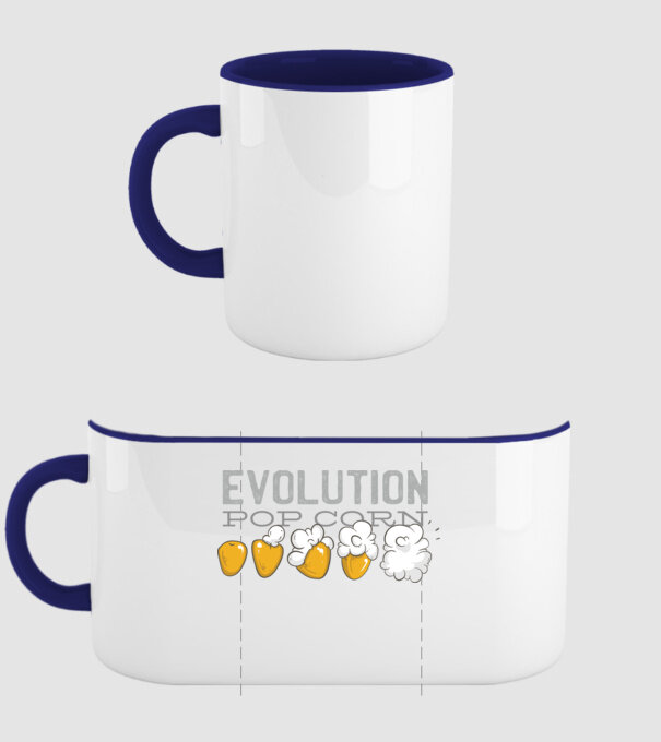 Evoluție Popcorn model albastru închis pe tricou