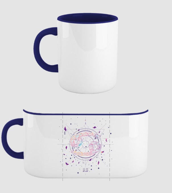Cancer Zodiac model albastru închis pe tricou