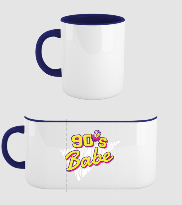 Retro 90s Babe model albastru închis pe tricou