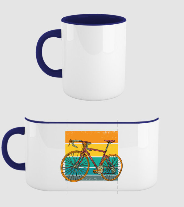 Bicicletă Retro model albastru închis pe tricou