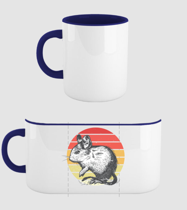 Retro Degu model albastru închis pe tricou