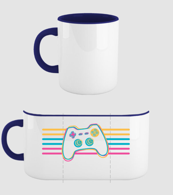 Gamer Controler Retro model albastru închis pe tricou
