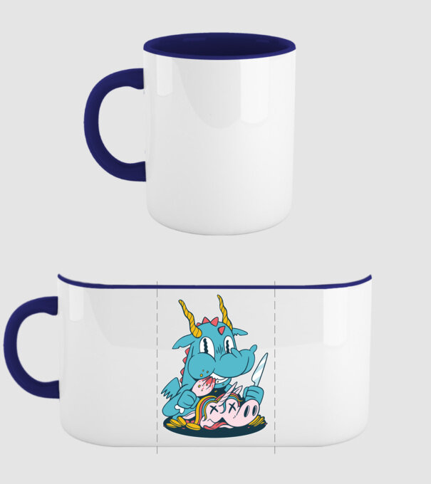 Dragonul a mâncat unicornul model albastru închis pe tricou