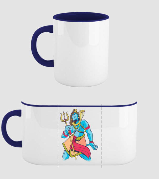 Shiva model albastru închis pe tricou