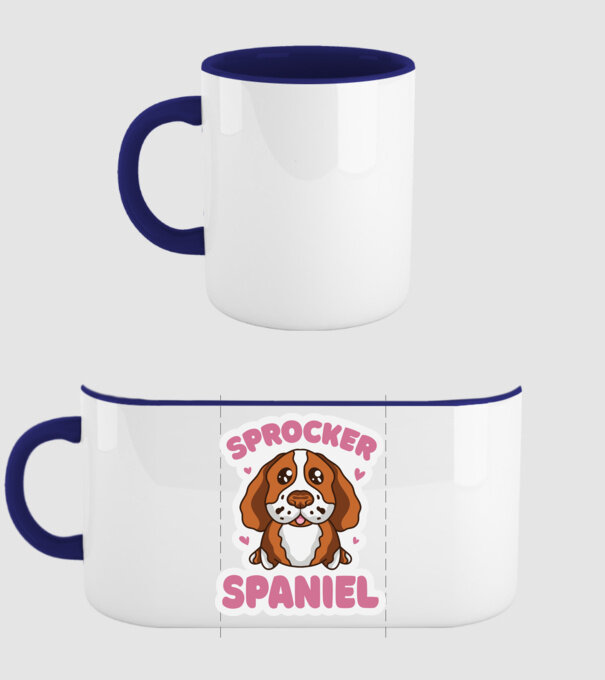 Sprocker Spaniel model albastru închis pe tricou