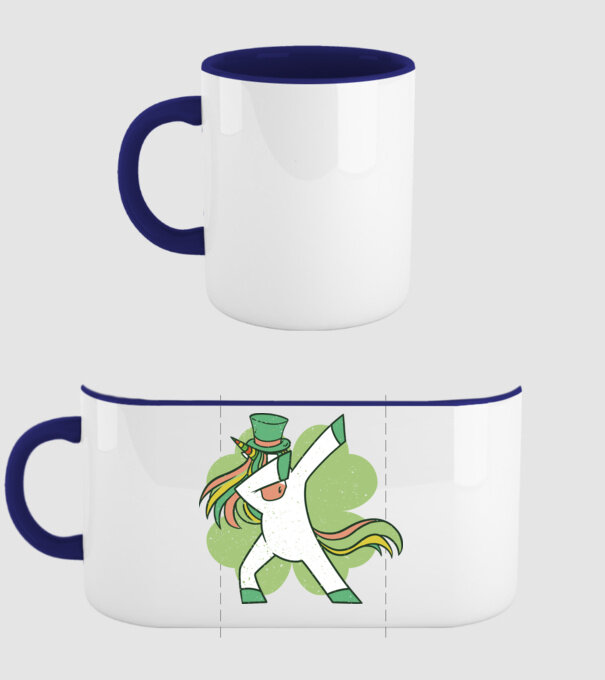 St Patrick Unicorn DAB model albastru închis pe tricou