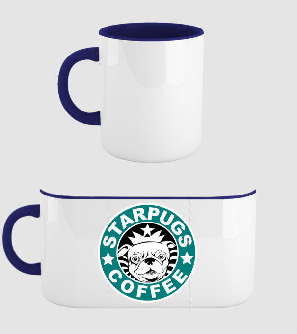 Starpugs Coffee model albastru închis pe tricou