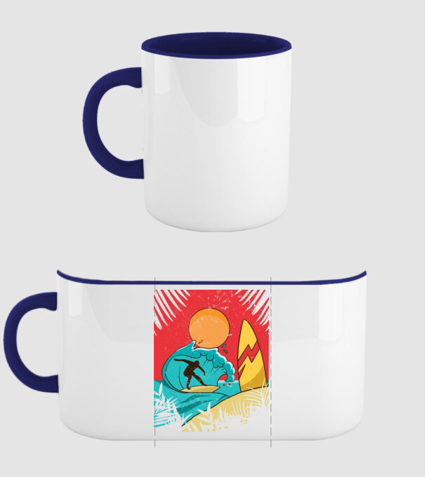 Afiș Surf model albastru închis pe tricou
