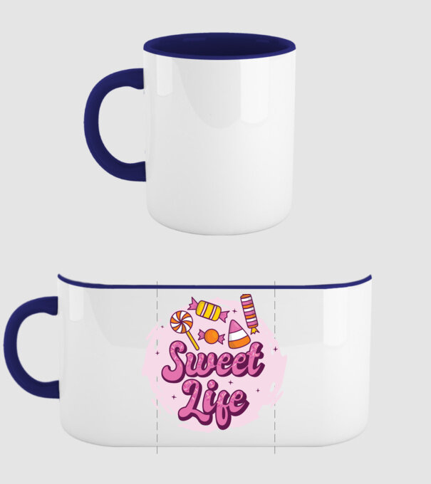 Sweet Life - Viață dulce model albastru închis pe tricou